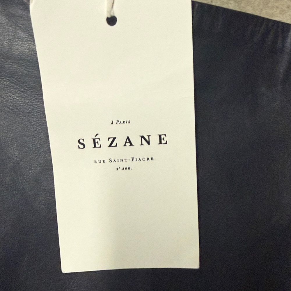 Sezane Black Leather Mini Skirt - Picture 3 of 4